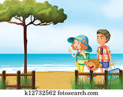 A family at the beach A family at the beach