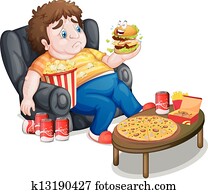 A fat boy eating A fat boy eating