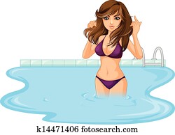 A girl in the swimming pool A girl in the swimming pool