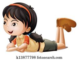 A girl lying down A girl lying down