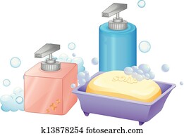 A liquid and bar soap A liquid and bar soap