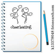 A notebook with a cheerleading design A notebook with a cheerleading design