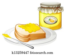 A sandwich with a mango jam A sandwich with a mango jam