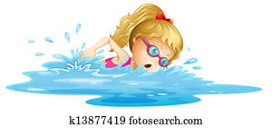 A young girl swimming A young girl swimming