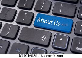 about us concept, message on keyboard about us concept, message on keyboard