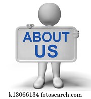 About Us Sign Showing Company Profile And Information About Us Sign Showing Company Profile And Information