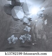 abstract 3d low polygon design for cloud networking computer 