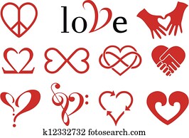 abstract heart designs, vector set abstract heart designs, vector set
