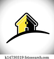 abstracte, huishoudelijk, house(home), icon(symbol)-, vector, grafisch