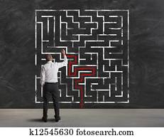 achando, a, solução, de, labirinto