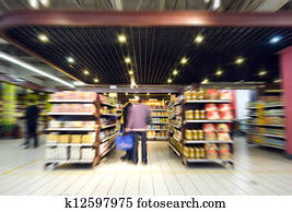 achats, à, les, supermarché