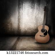 Acoustic Music Guitar Grunge Background Acoustic Music Guitar Grunge Background