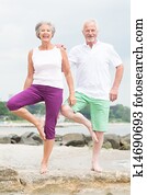 Active senior couple