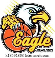 adler, mit, basketball adler, mit, basketball