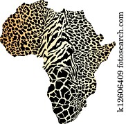 Africa map in a cheetah camouflage Africa map in a cheetah camouflage
