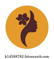 African American woman face icon African American woman face icon
