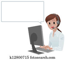 afrikanischer amerikaner, callcenter, agent, mit, sprechblase