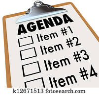 agenda, en, portapapeles, plan, para, reunión, o, proyecto
