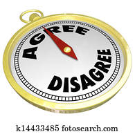 Agree Vs Disagree Words Compass Vote Consensus Decision
