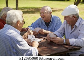 aktiv, seniors,, gesellschaft, von, alte freunde, kartenspielen, an, park aktiv, seniors,, gesellschaft, von, alte freunde, kartenspielen, an, park