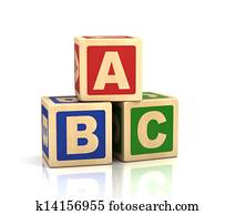 alfabeto, conceito, -, abc, cubos