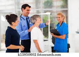 allgemeinmediziner, messtechnik, älter, patienten, höhe