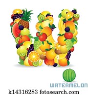 Alphabet From Fruit. Letter W Alphabet From Fruit. Letter W