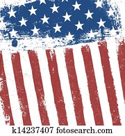 American flag grunge background. Vector, EPS10