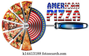 American Pizza on Cutter for Pizza American Pizza on Cutter for Pizza