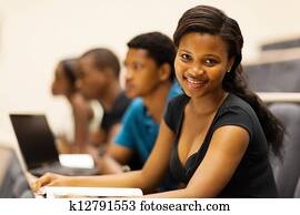 americano africano, universidade, estudantes