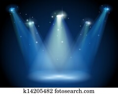An empty stage with spotlights An empty stage with spotlights