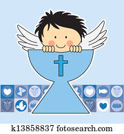 Angel in the holy grail. First comm Angel in the holy grail. First comm