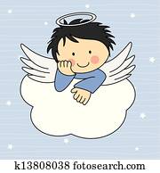 Angel wings on a cloud. Angel wings on a cloud.