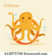 Animal alphabet with octopus Animal alphabet with octopus