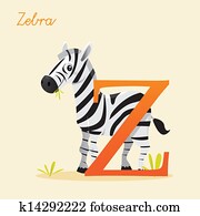 Animal alphabet with zebra Animal alphabet with zebra