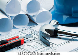 Architecture blueprints, Blue tone Architecture blueprints, Blue tone