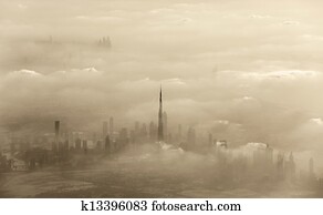 areia, tempestade, em, dubai