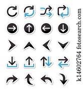Arrow vector icon sets isolated 