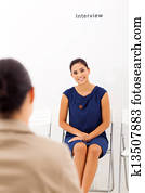 asian woman doing job interview