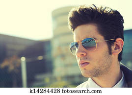 Attractive young man with sunglasses