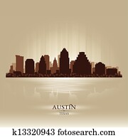 Austin Texas city skyline silhouette Austin Texas city skyline silhouette