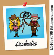 Australia travel polaroid people