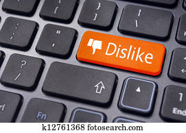 aversión, mensaje, en, teclado, botón, antisocial, medios, conceptos