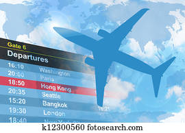 azul, viagem, avião