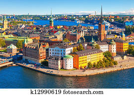 aéreo, panorama, de, estocolmo, suécia