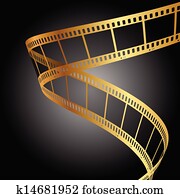 background with gold film strip background with gold film strip