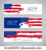 Banners with american flag. Independence Day design Banners with american flag. Independence Day design
