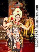 Barong and Keris dance performed in Bali, Indonesia.  