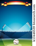 baseball, stadium., vektor, plakat, design baseball, stadium., vektor, plakat, design