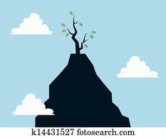 baum, auf, felsformation baum, auf, felsformation